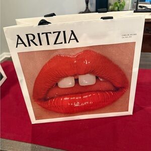 Aritzia White Shopping Bag with Inspirational Quote